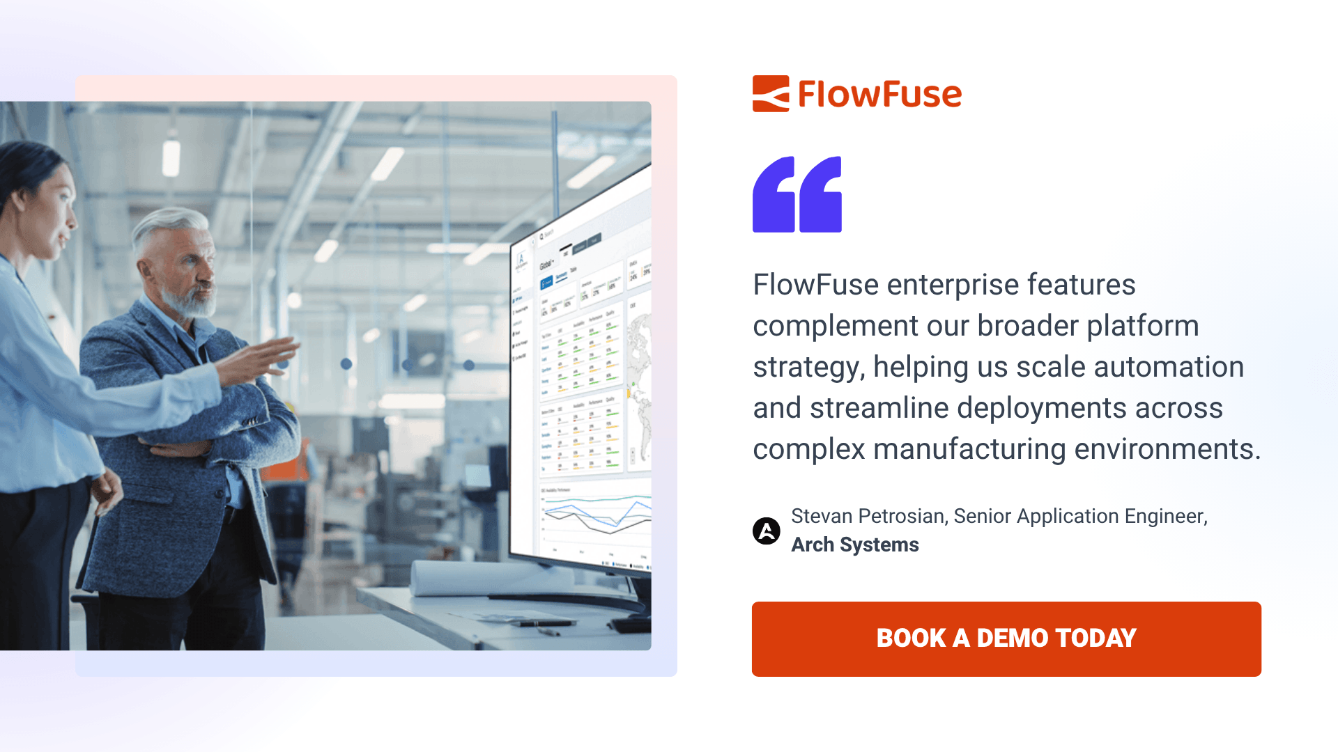 Arch Systems scales automation across complex manufacturing environments with FlowFuse - book a demo